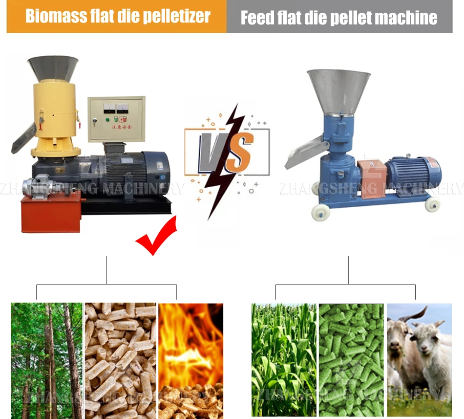 High Efficiency Biofuel Energy Tree Branches Granulator Flat Die Wood Pellet Mill