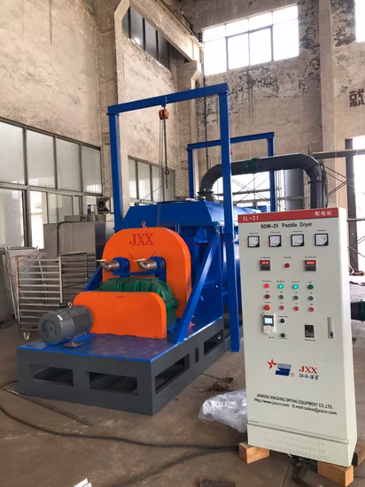 Máquina secadora de lodos de cuchilla hueca Secador de paletas de tambor rotatorio con rastrillo de vacío con certificado de diseño ASME